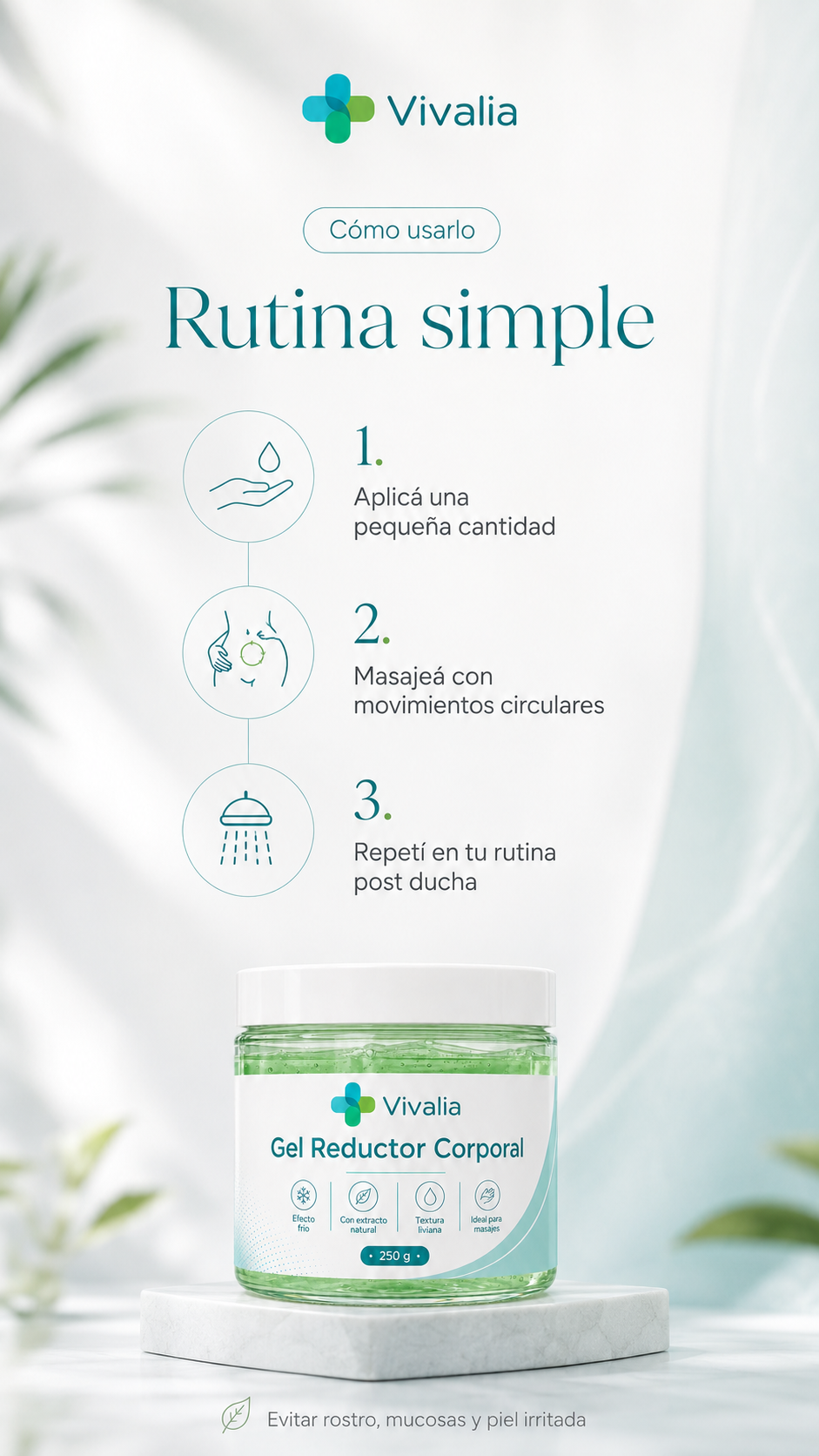 C&oacute;mo usar Gel Reductor Corporal Vivalia